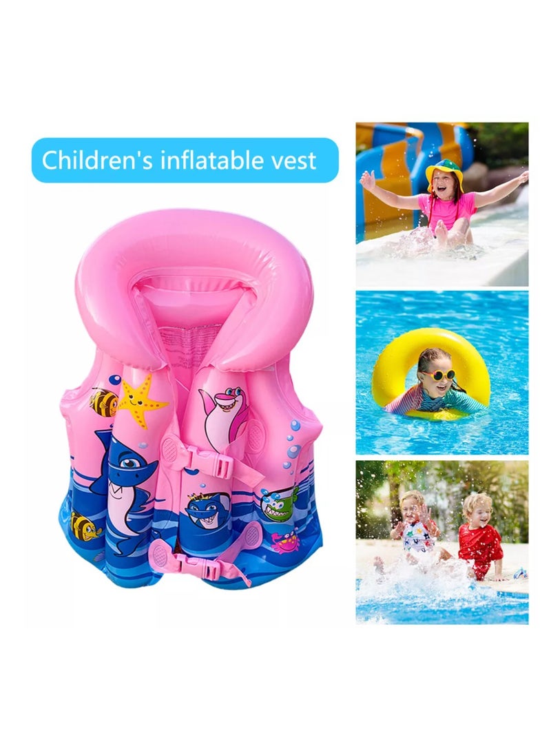 MUMS PLANET - Multi-colored inflatable swimming vest with 2 safety buckles to ensure complete protection for the child. Easy to use, adjustable, comfortable and safe. - Image 1