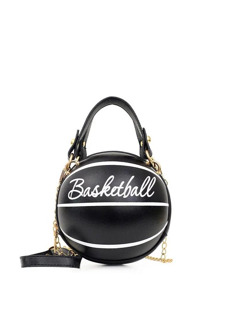 Generic Shoulder Bag Basketball Football Shaped Fashion Portable Handbag Novelty Purse Circle for Girls and Women - Image 1