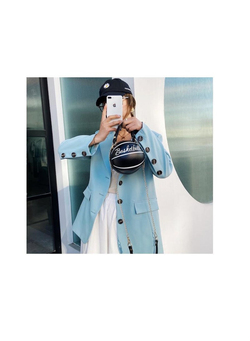 Generic Shoulder Bag Basketball Football Shaped Fashion Portable Handbag Novelty Purse Circle for Girls and Women - Image 3