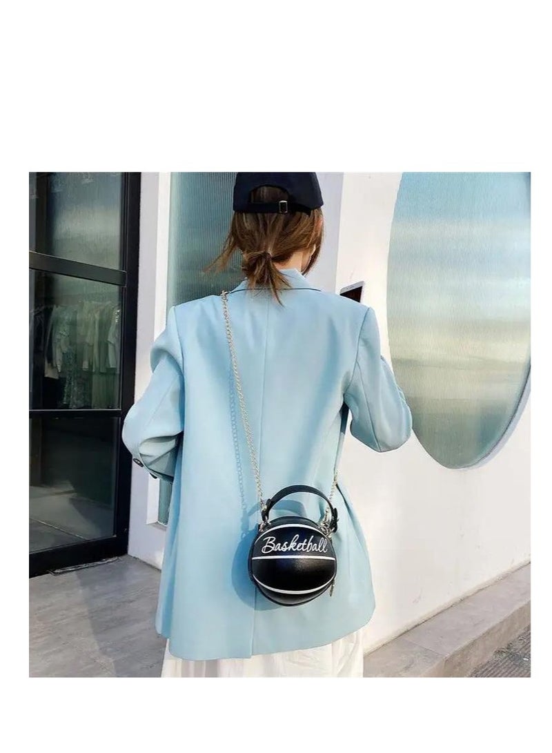 Generic Shoulder Bag Basketball Football Shaped Fashion Portable Handbag Novelty Purse Circle for Girls and Women - Image 4