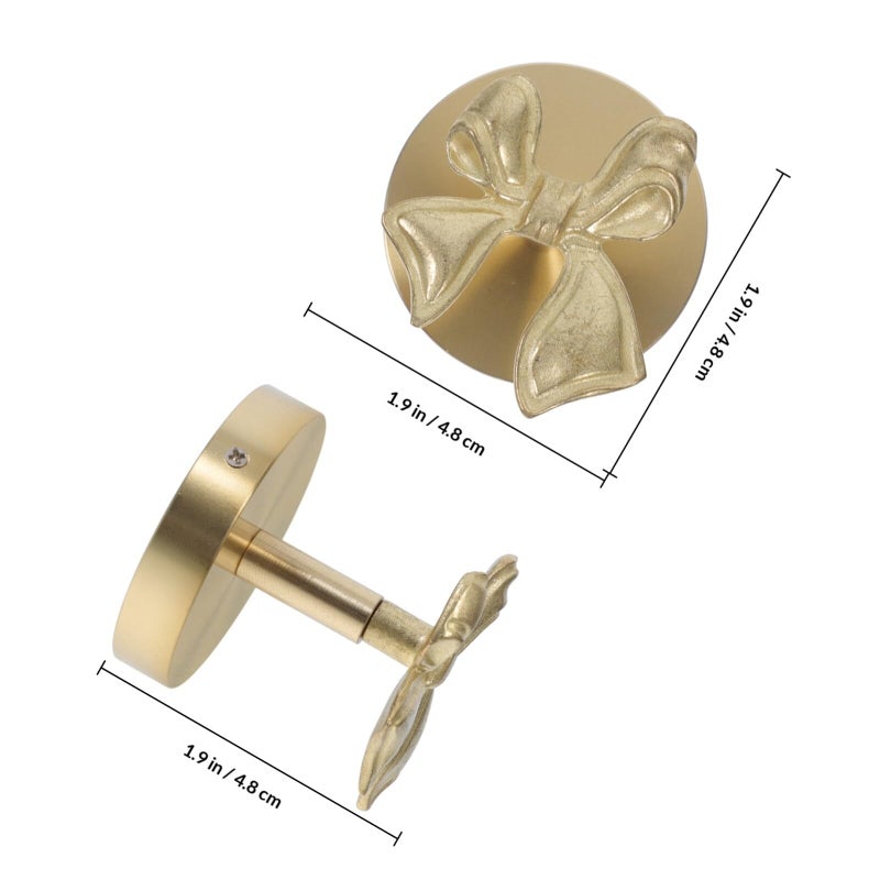 Brass Bowknot Wall Hooks Decorative Clothes Towel Hanger For Bathroom Kitchen Door - Image 3