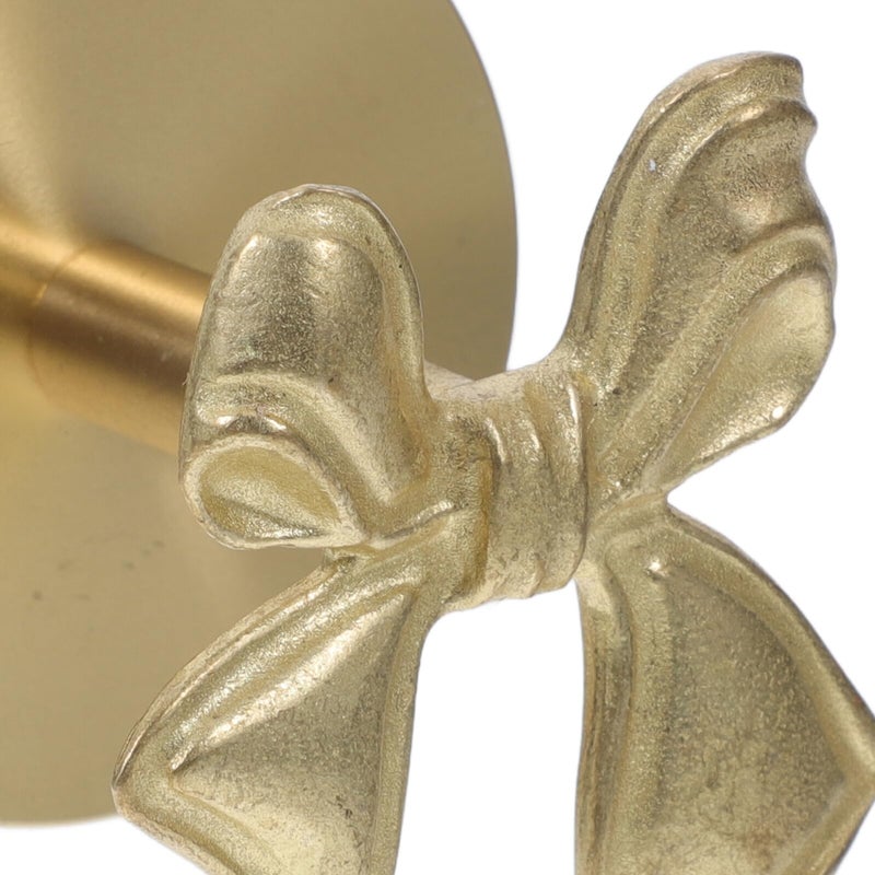 Brass Bowknot Wall Hooks Decorative Clothes Towel Hanger For Bathroom Kitchen Door - Image 4