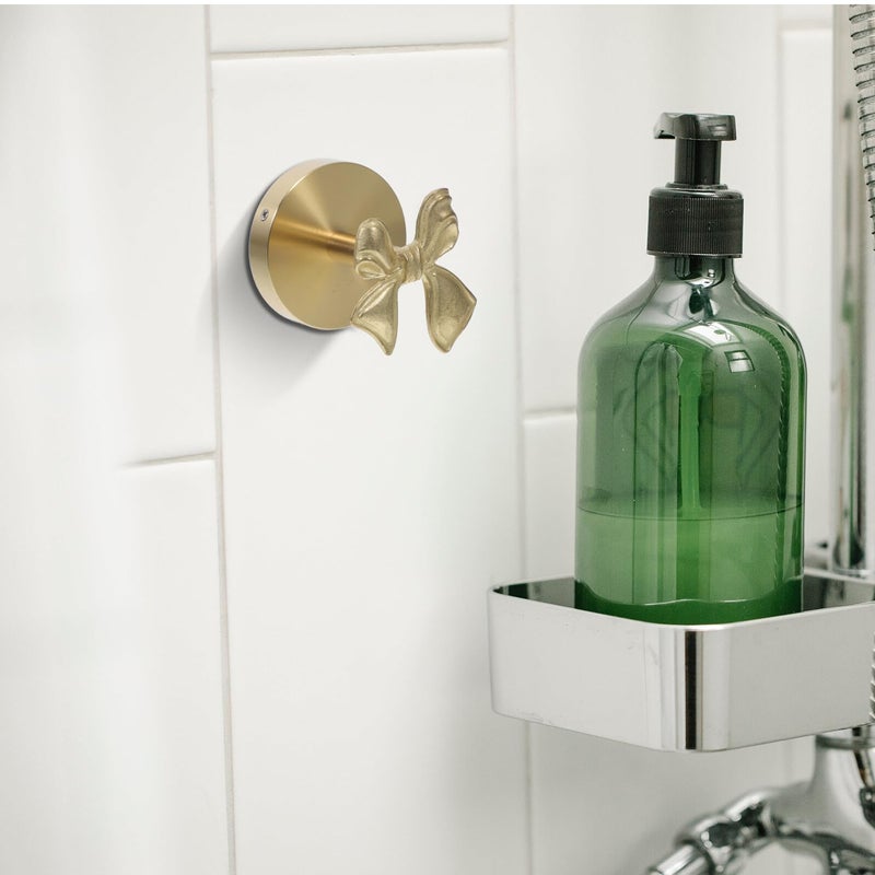 Brass Bowknot Wall Hooks Decorative Clothes Towel Hanger For Bathroom Kitchen Door - Image 5