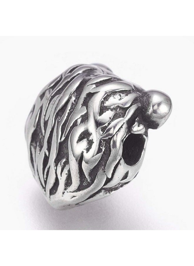 UNICRAFTALE 10Pcs Antique Silver Bear Head Bead 304 Stainless Steel Metal Animal Spacer Beads For Jewelry Findings Bracelet Necklace Making 13.5X13X9Mm Hole 3Mm  - Image 2