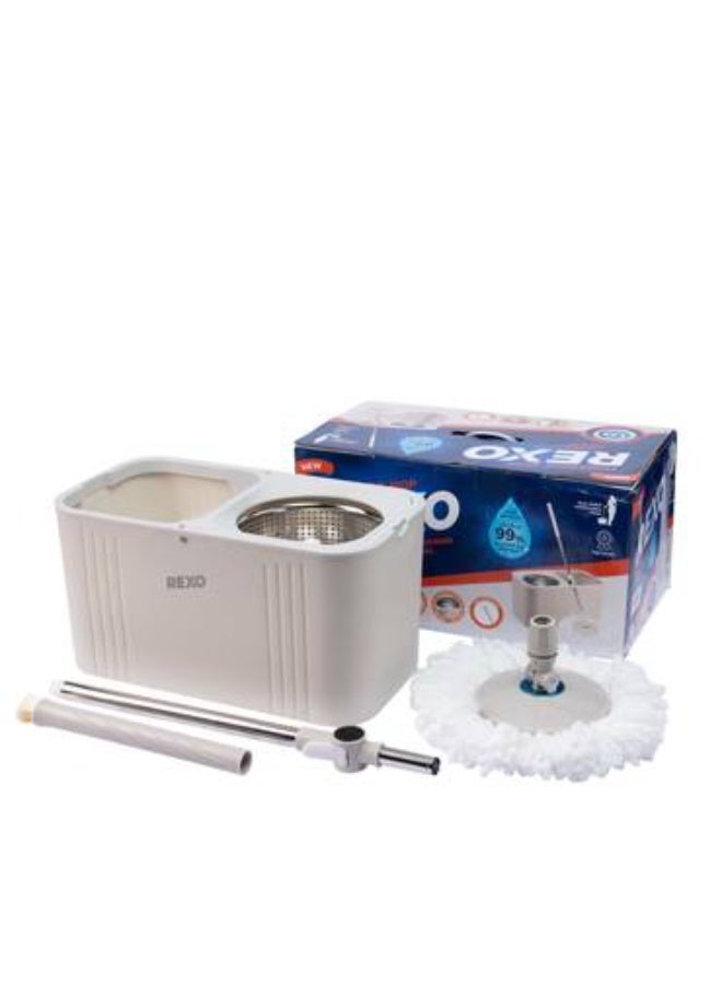 ركسو طقم تنظيف مطور – سطل عصارة وممسحة مايكروفايبر - Image 5