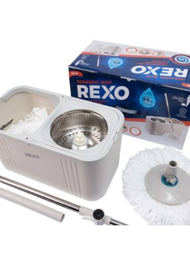 ركسو طقم تنظيف مطور – سطل عصارة وممسحة مايكروفايبر - Image 1