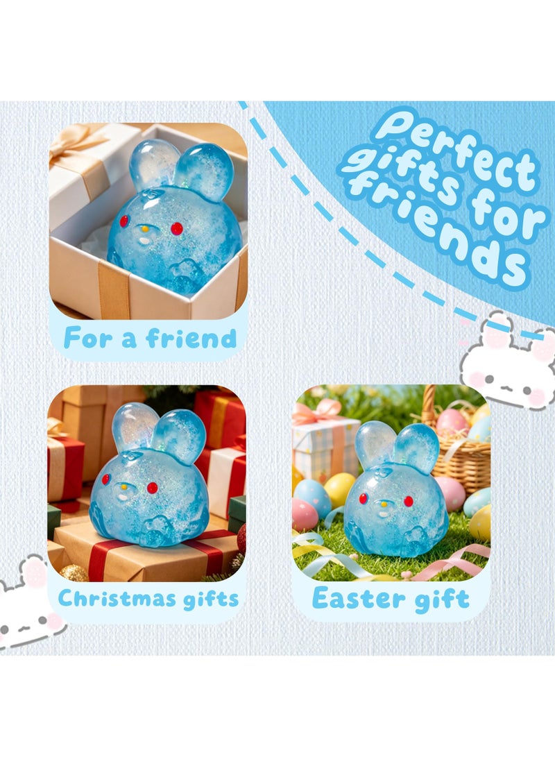 لعبة ضغط الأرنب اللامع الأزرق Jelly Hops، لعبة حسية مهدئة للتوتر للكبار والصغار - Image 4