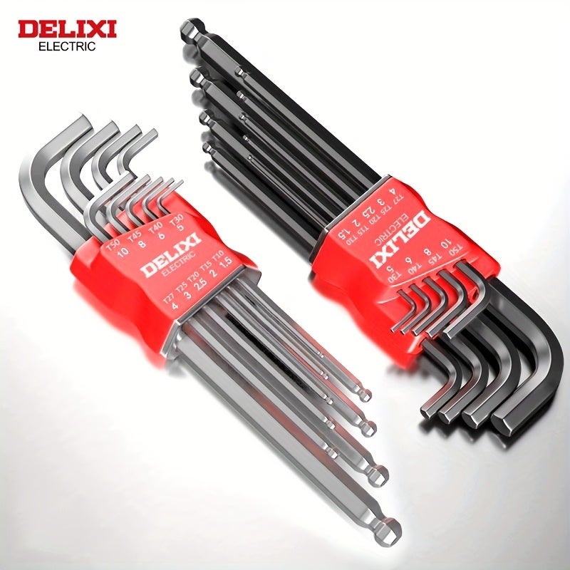 Extra-Long Arm Hex Wrench Set with Ball & Torx Ends - Image 1