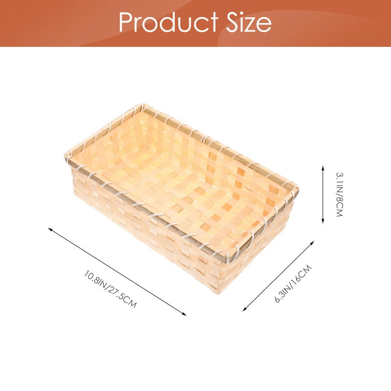 سلة خبز صغيرة منسوجة يدويًا لحفظ الطعام في المطبخ أو تقديمه على مائدة الطعام - Image 3