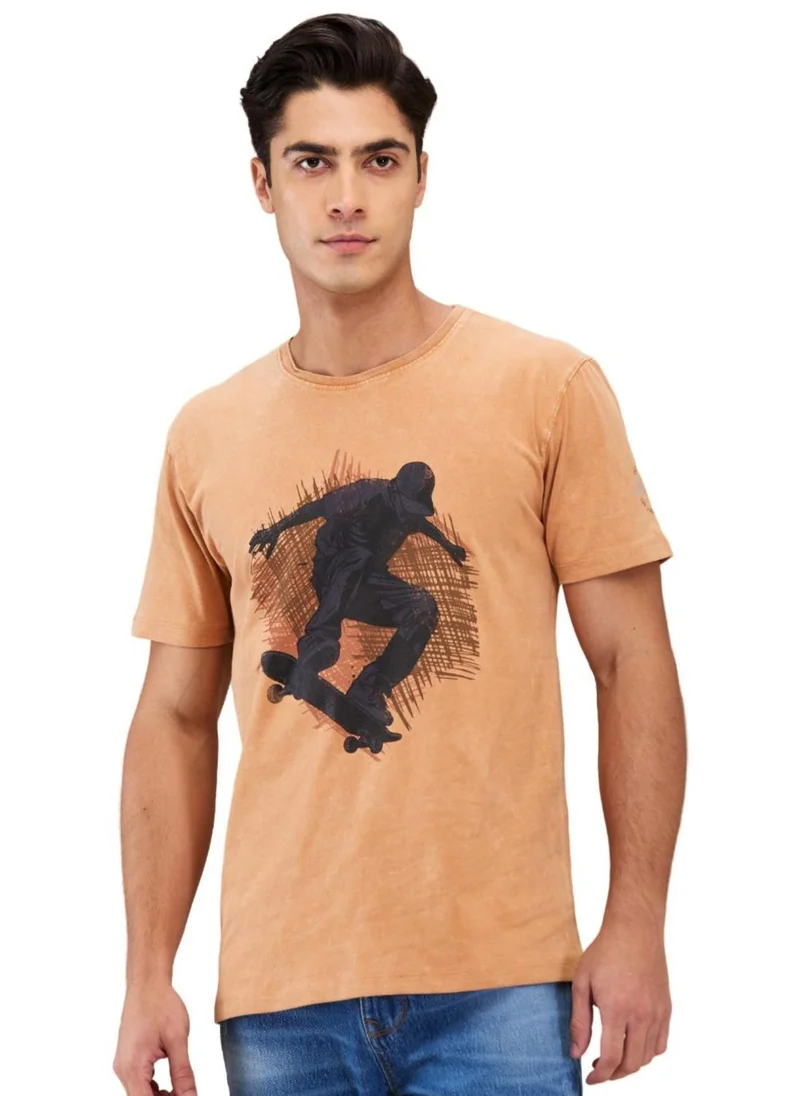 بيينغ هيومان Men Graphic Printed Round Neck Cotton T-shirt