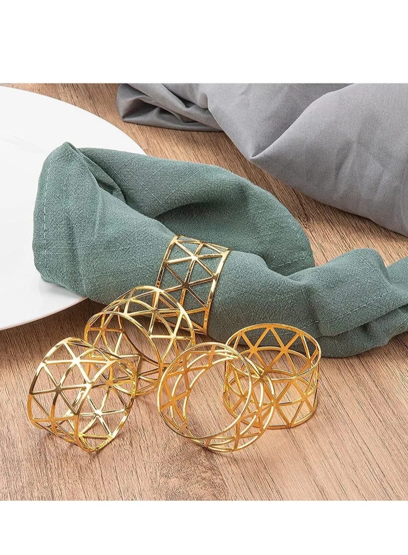 MIXDE Gold Napkin Rings Holders Set of 12 Dining Birthday Dinner Holiday Party Table Setting Decoration Wedding - Image 5