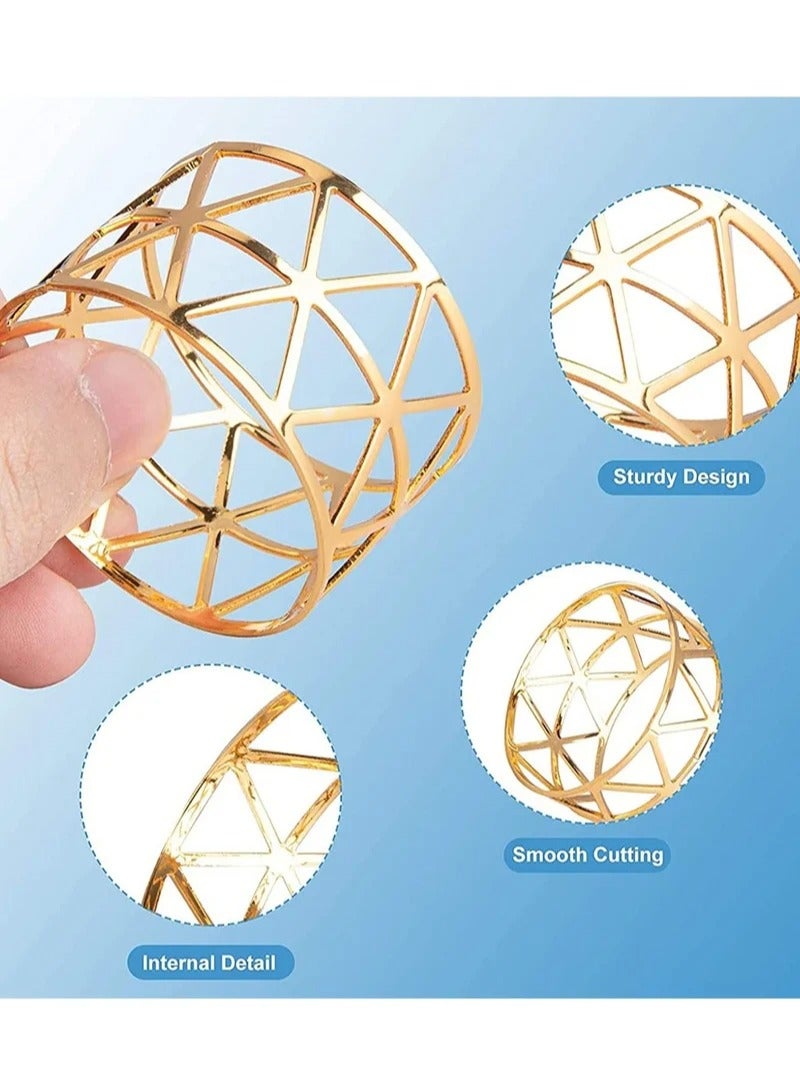 MIXDE Gold Napkin Rings Holders Set of 12 Dining Birthday Dinner Holiday Party Table Setting Decoration Wedding - Image 2