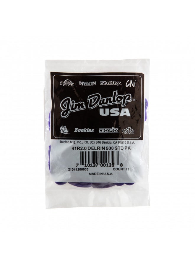 JIM DUNLOP JIM DUNLOP 41R2.0 Delrin®, Purple, 2.0mm, 72/Bag  - Image 4