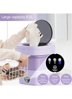 Portable Washing Machine, 8.5L Mini Foldable Washer and Spin Dryer Small Foldable Bucket Washer for Apartment Camping, RV, Travel, Underwear, Socks, Baby clothes, Personal (Purple) - pzsku/ZB08CC61CE08B2C96546EZ/45/_/1724814396/6e479926-6aae-407b-95b6-e7607dde7fb0