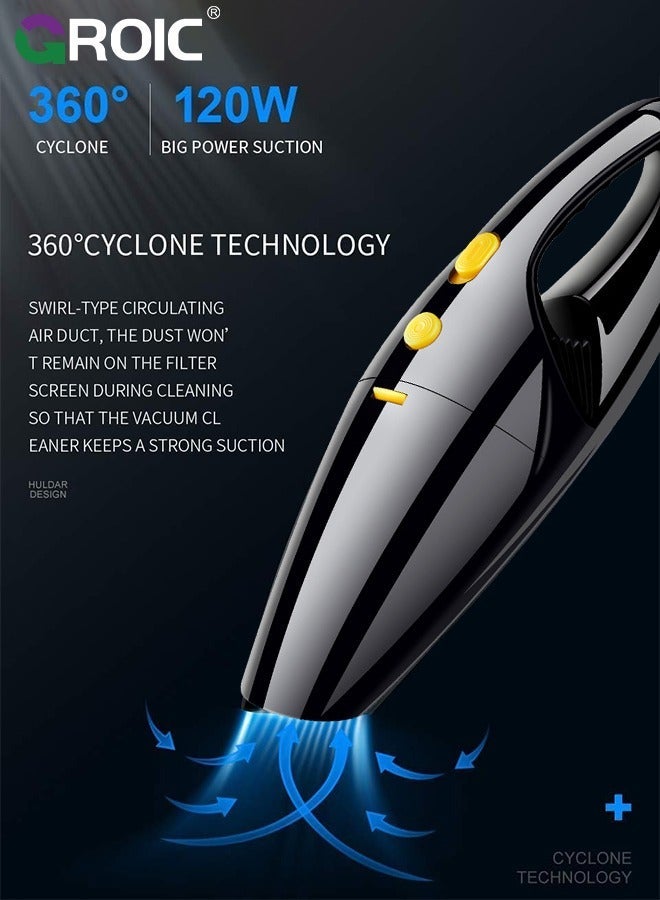 GROIC Car Vacuum with Powerful Suction, Wireless Portable Cleaner, Cleaning Kit Filter for Deep - Image 3