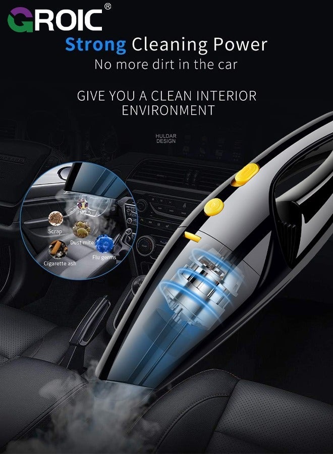 GROIC Car Vacuum with Powerful Suction, Wireless Portable Cleaner, Cleaning Kit Filter for Deep - Image 4