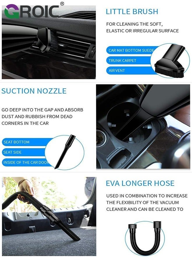 GROIC Car Vacuum with Powerful Suction, Wireless Portable Cleaner, Cleaning Kit Filter for Deep - Image 5