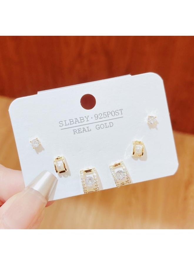 Generic - New Butterfly Stud Earrings Suit Silver Pin Earrings Simple One Wednesday To South Korea High-grade Sterling Silver Earrings For Women - Image 1