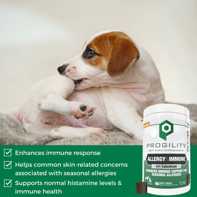 Nootie Progility Allergy & Immune Supplement, Seasonal Allergies Advanced Immune Support Supplement for Dogs, 90 Soft Chews per Container - Image 2