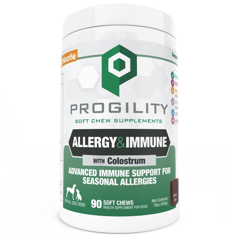 Nootie Progility Allergy & Immune Supplement, Seasonal Allergies Advanced Immune Support Supplement for Dogs, 90 Soft Chews per Container - Image 1