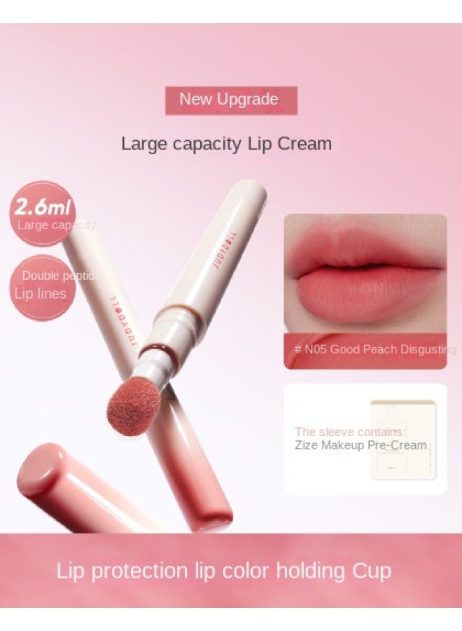 【محدث جديد ملمع الشفاه بحجم أكبر】 أحمر شفاه، مائي مات يدوم طويلاً غير قابل للاتساق مرطب مقاوم للانتقال مضيء - Image 2