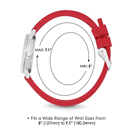 Speidel Scrub Petite Watch for Nurses, Medical Professionals, Mens and Womens Watch with Second Hand Nursing, Nurse Watches for Women Men, Waterproof 12 and 24 hr Time - Red - Image 3