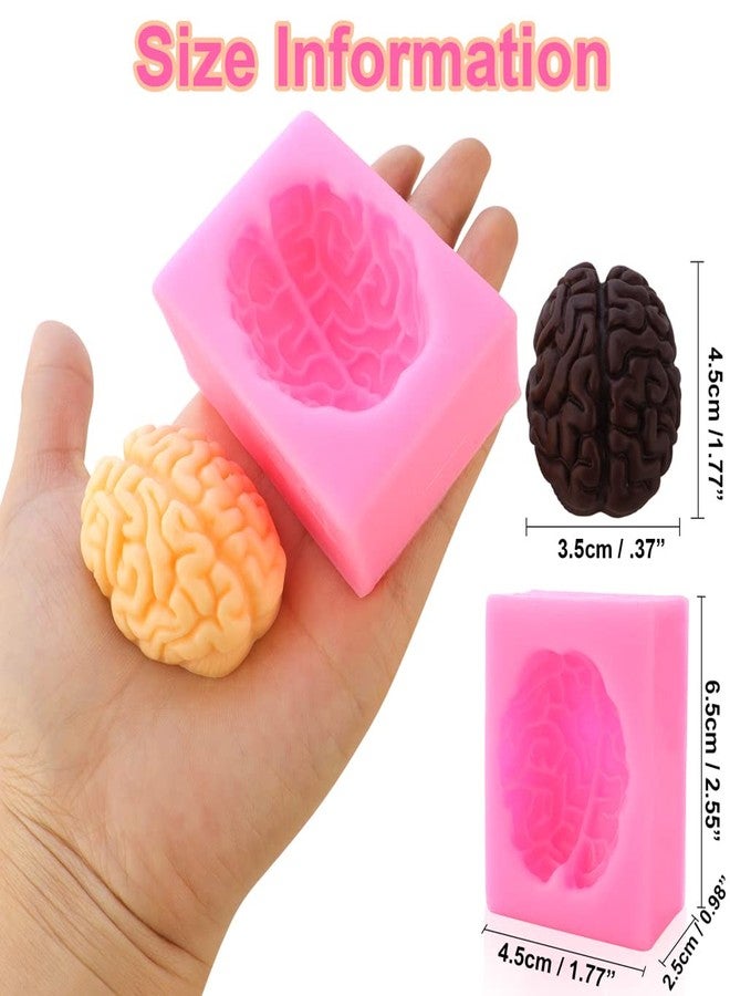 JOGILBOY 2 Pieces 3D Human Brain Silicone Mold Body Organ Shape Bloody Heart DIY Fondant Pudding Jelly Candy Chocolate Dessert Cake Decoration Baking Tool Handmade Soap Maker - Image 3