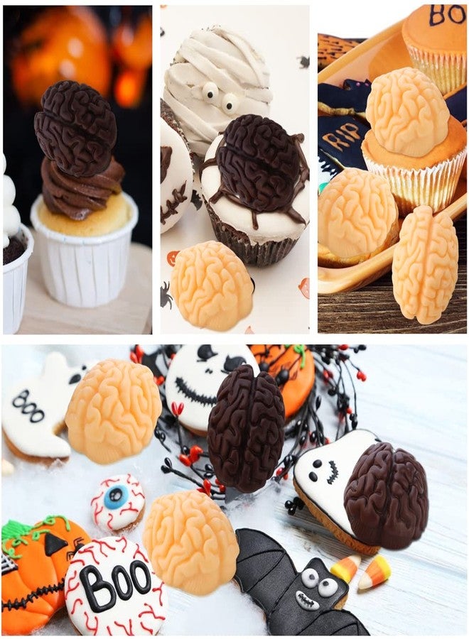 JOGILBOY 2 Pieces 3D Human Brain Silicone Mold Body Organ Shape Bloody Heart DIY Fondant Pudding Jelly Candy Chocolate Dessert Cake Decoration Baking Tool Handmade Soap Maker - Image 5