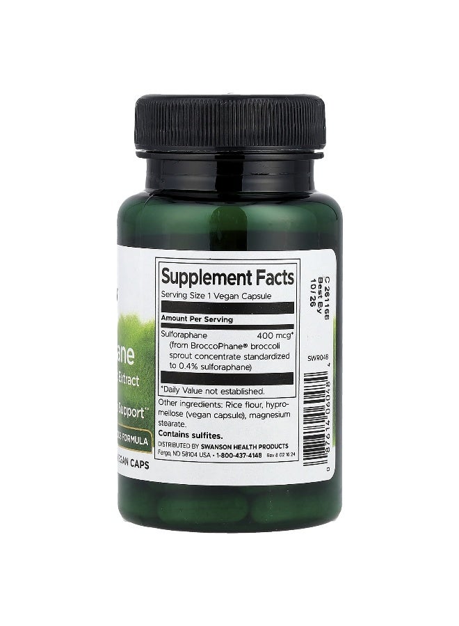 SWANSON سوانسون، سلفورافان من مستخلص براعم البروكلي، 400 ميكروغرام، 60 كبسولة نباتية - Image 2