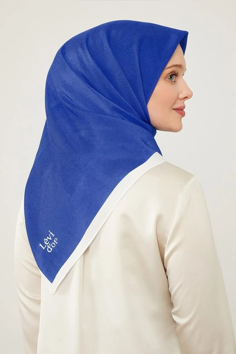 Parliament Blue Piping Color Transition Prague Scarf