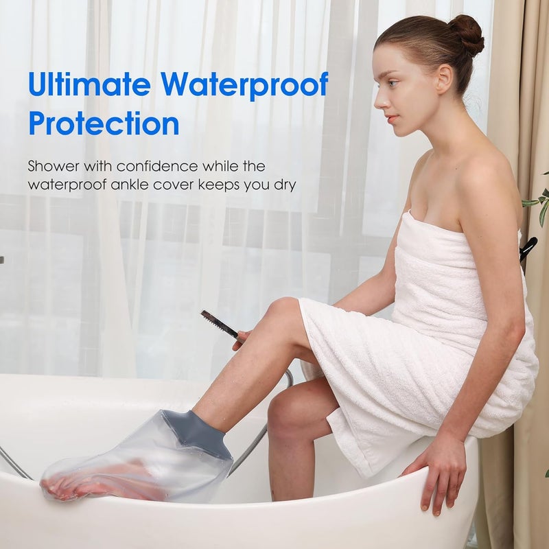 COMFYTHERA Waterproof Cast Cover for Shower - Ankle Wound Protector for Adults - Image 3