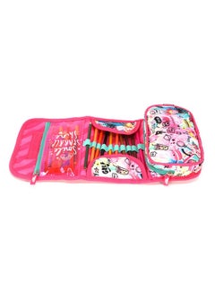 SMILY KIDDOS Smily Kiddos Multipurpose Pencil Cases (Pink) Cosmetics Bag Travel Bag Large Capacity Pencil Pouch  - Image 5