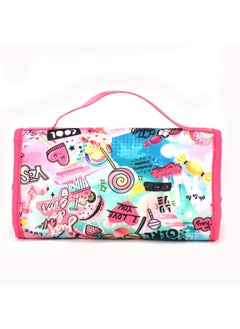 SMILY KIDDOS Smily Kiddos Multipurpose Pencil Cases (Pink) Cosmetics Bag Travel Bag Large Capacity Pencil Pouch  - Image 4