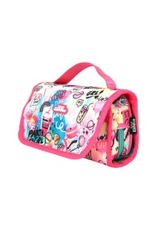SMILY KIDDOS Smily Kiddos Multipurpose Pencil Cases (Pink) Cosmetics Bag Travel Bag Large Capacity Pencil Pouch  - Image 2