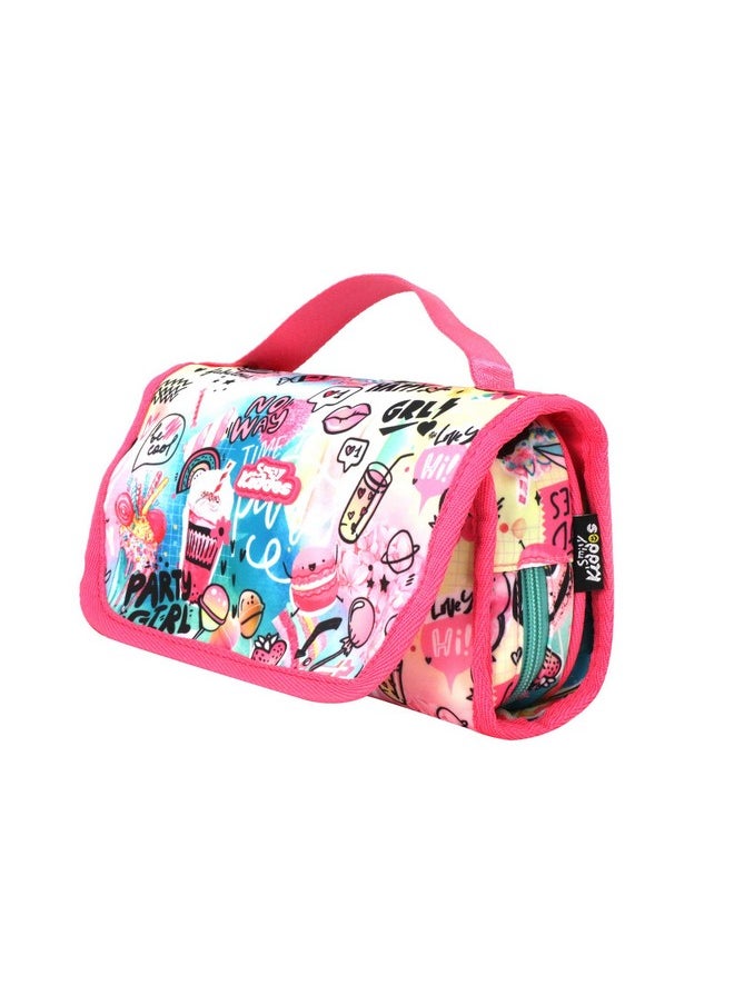 SMILY KIDDOS - Smily Kiddos Multipurpose Pencil Cases (Pink) Cosmetics Bag Travel Bag Large Capacity Pencil Pouch - Image 1