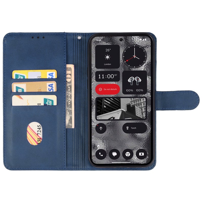 HuHa Case Cover For Nothing Phone 2a Leather Phone Case(Blue) - Image 3