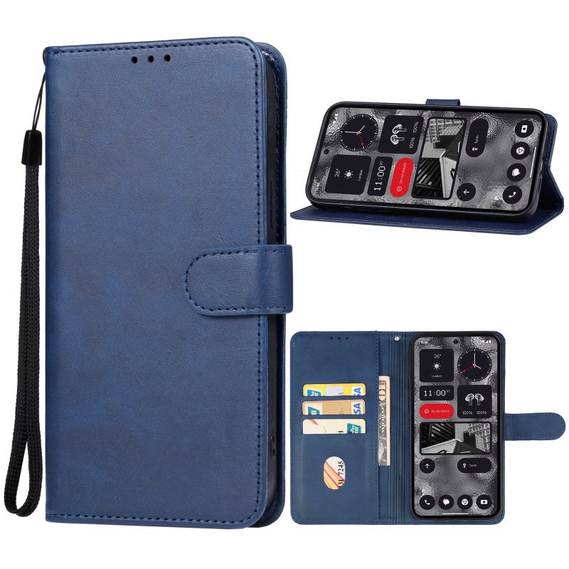 HuHa Case Cover For Nothing Phone 2a Leather Phone Case(Blue) - Image 1