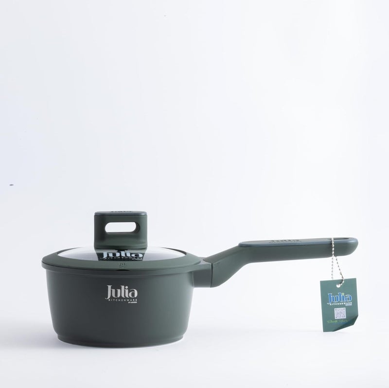 جوليا قِدر صلصة جوليا  إيليت برو 16 سم مع غِطاء -  أخضر - جرانيت أسود غير لاصق - يدعم الحث الحراري - Image 2