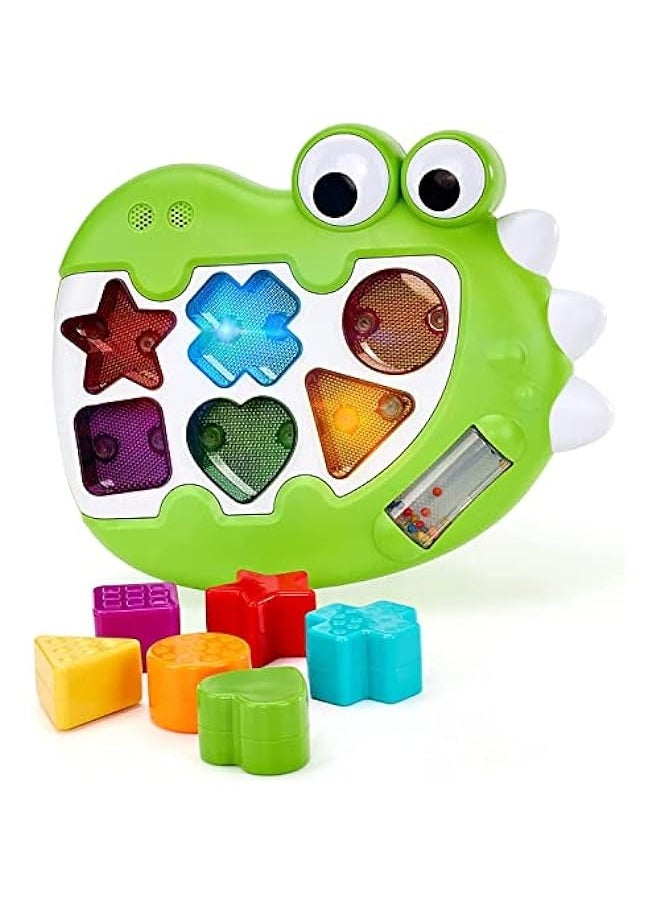 DURKU Musical Shape Sorter Toys for Toddlers - Educational Montessori Toy with Light-up Sorting Cube and 6 Shapes - Size Matching Game - Ages 12-18 Months  - Image 1
