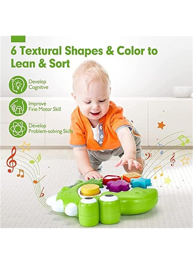 DURKU Musical Shape Sorter Toys for Toddlers - Educational Montessori Toy with Light-up Sorting Cube and 6 Shapes - Size Matching Game - Ages 12-18 Months  - Image 2