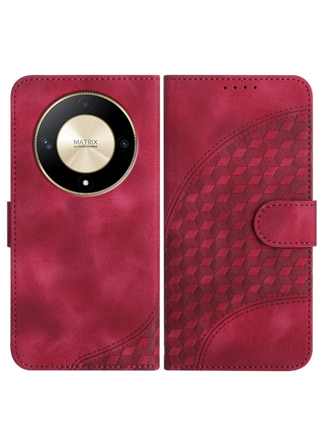 اس-توب جراب هاتف Honor X9a من الجلد المنقوش برأس فيل مع حبل تعليق - Image 1