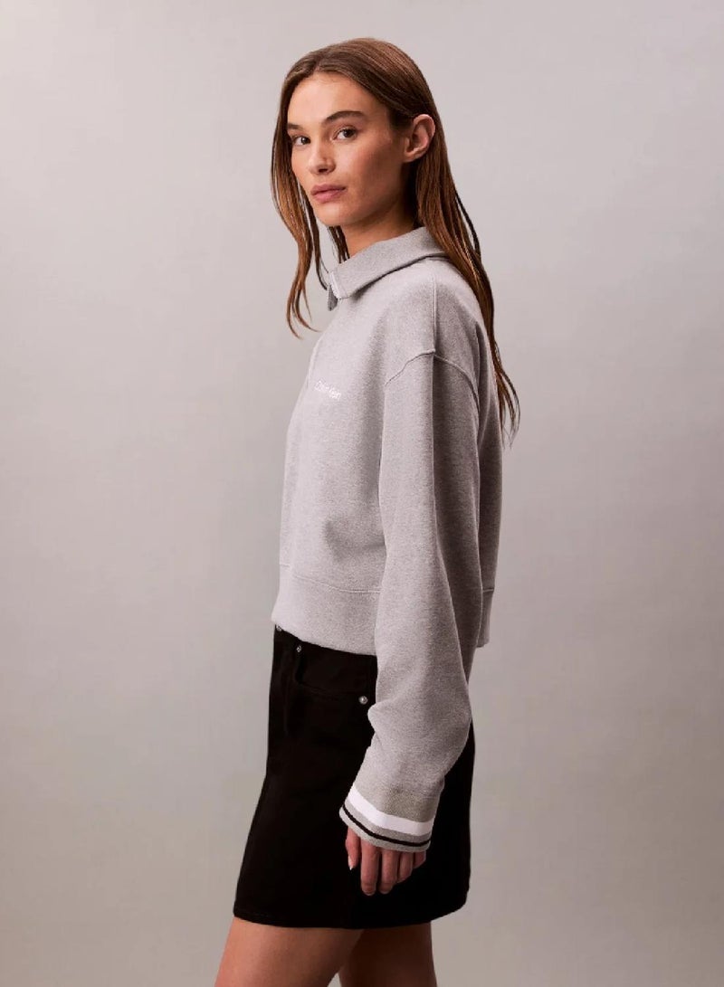 CALVIN KLEIN French Terry 1/4 Zip Sweatshirt - Image 4