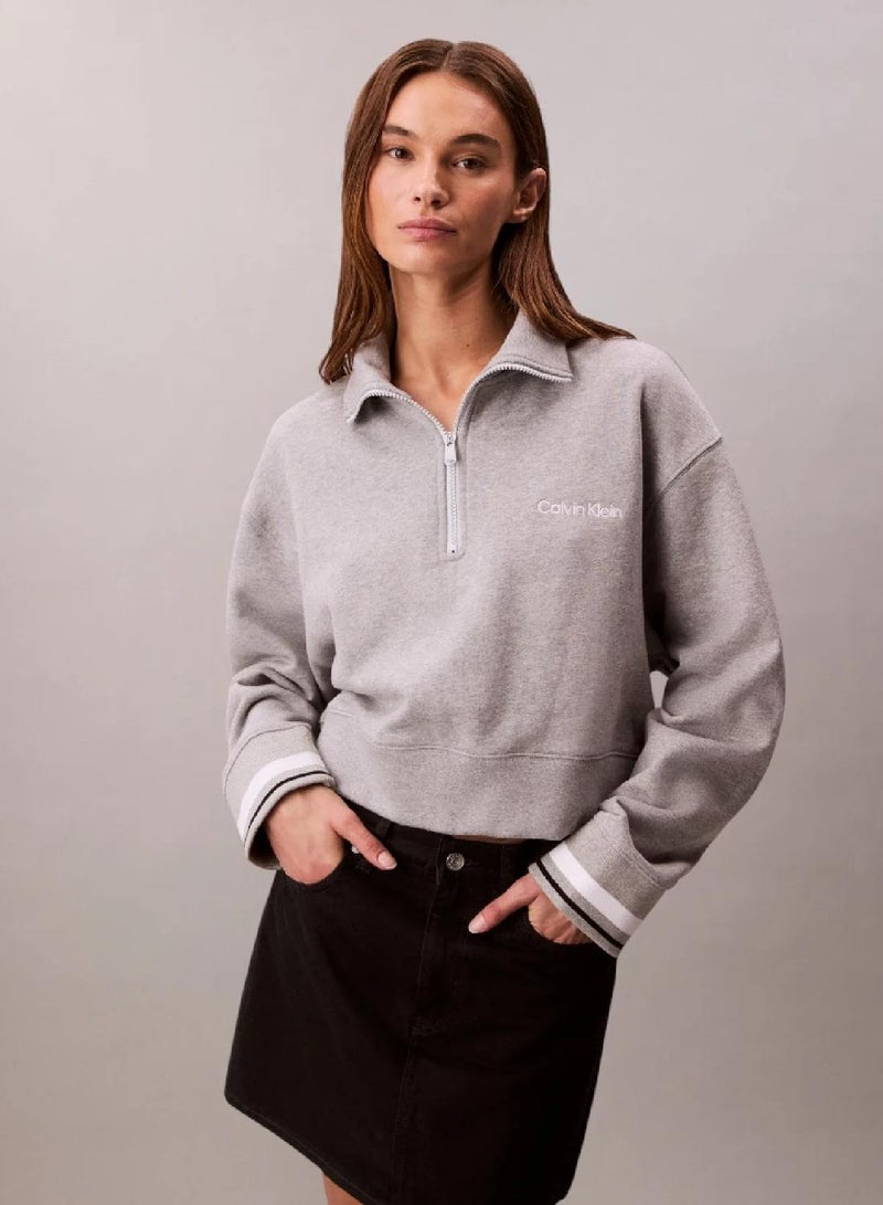 CALVIN KLEIN French Terry 1/4 Zip Sweatshirt - Image 1