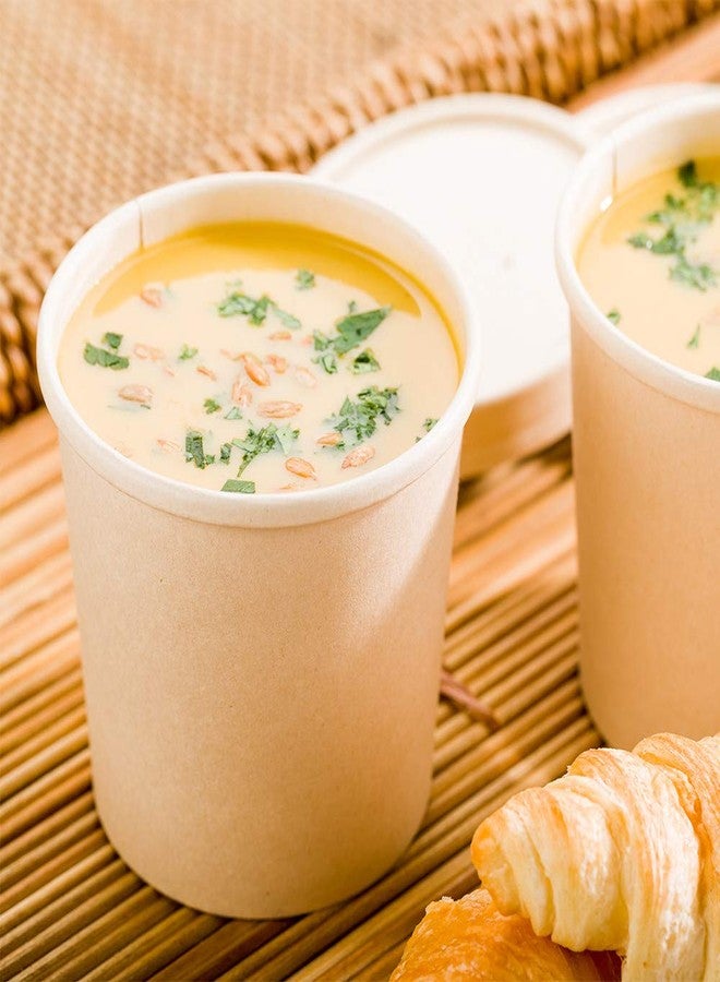 Restaurantware-Bio Tek 12 Ounce Disposable Soup Cups, 25 Microwavable Paper Soup Cups - Vented Lids Sold Separately, Hot And Cold Foods, Bamboo Paper To Go Containers, For Desserts Or Treats - Image 3