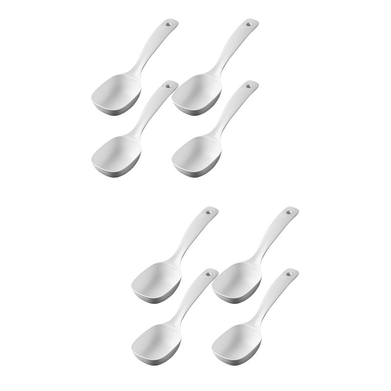 8 pcs Porridge Spoons Non-stick Serving Spoons Reusable Soup Spoons Kitchen Ladles - Image 1