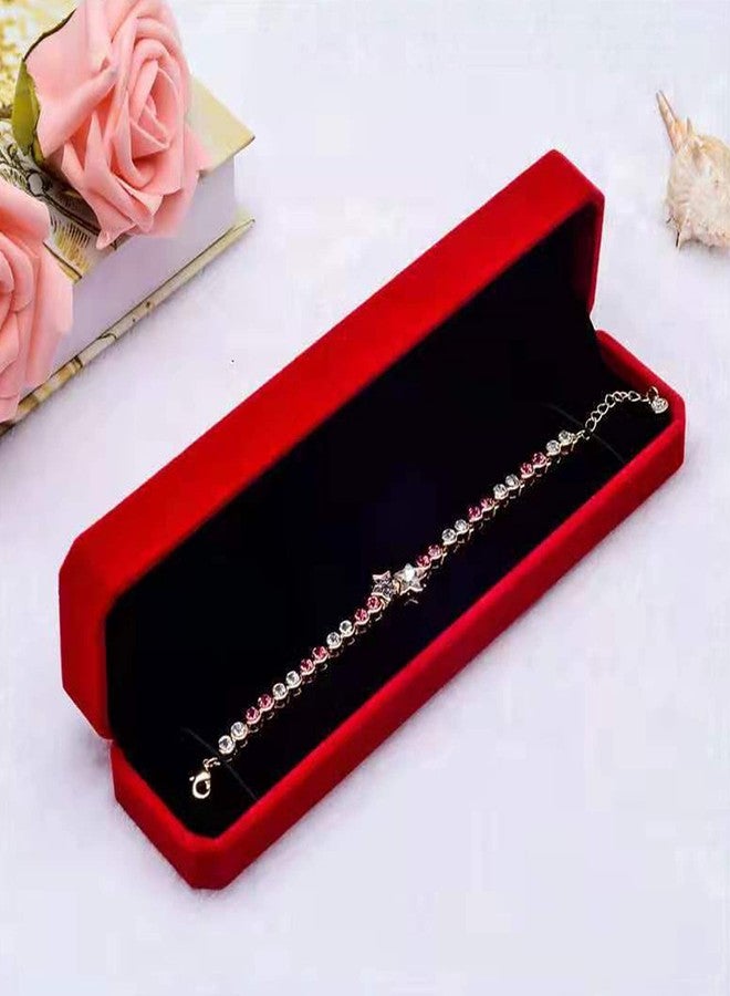FAYADA Long Velvet Chain Necklace Gift Box, Red Bracelet Storage Case, Jewellry Display Box for Wedding, Engagement,Proposal, Birthday and Anniversary - Image 3
