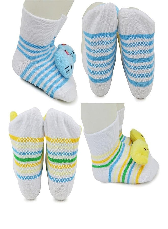 Natali Traders Anti Slip Socks for Baby 0 To 12 Months - Winter Socks for Kids Girls Boys - Unisex Babies - Assorted Design Baby Grip Socks - 2 Pair - Image 4