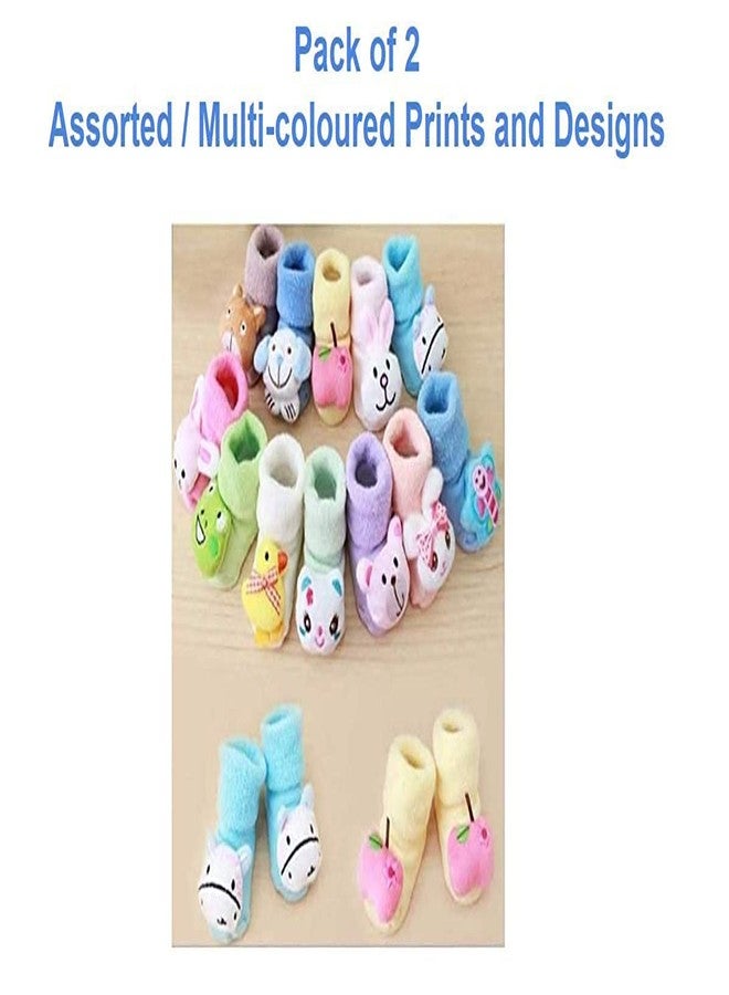 Natali Traders Anti Slip Socks for Baby 0 To 12 Months - Winter Socks for Kids Girls Boys - Unisex Babies - Assorted Design Baby Grip Socks - 2 Pair - Image 2