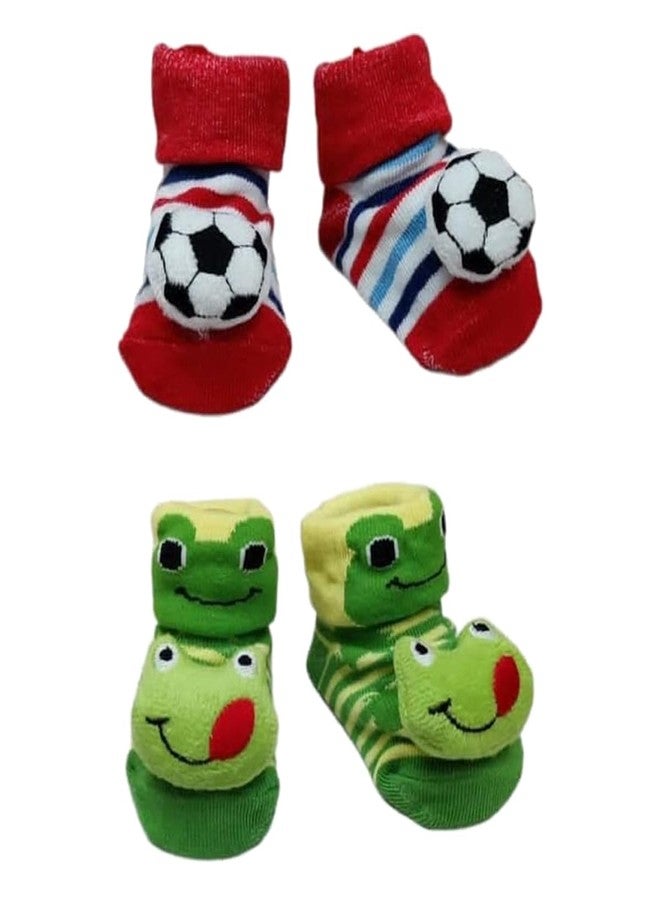 Natali Traders Anti Slip Socks for Baby 0 To 12 Months - Winter Socks for Kids Girls Boys - Unisex Babies - Assorted Design Baby Grip Socks - 2 Pair - Image 1