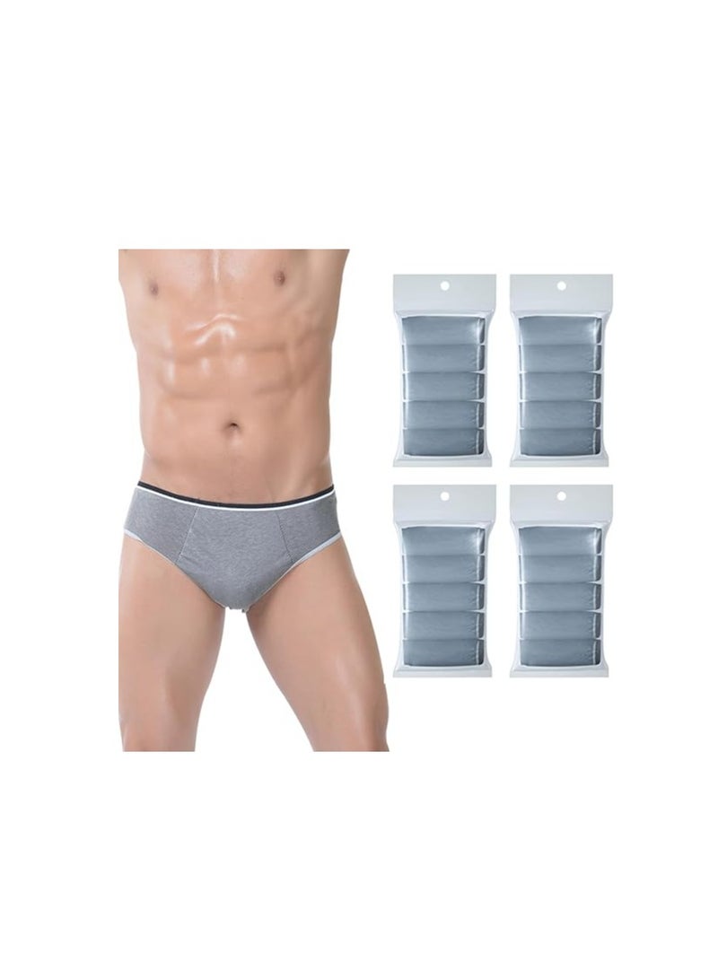 Excefore 20 Packs Mens Cotton Disposable Underwear Panties Portable Briefs for Travel Fitness Hotel Spa Hospital Stays (XXL) - Image 1